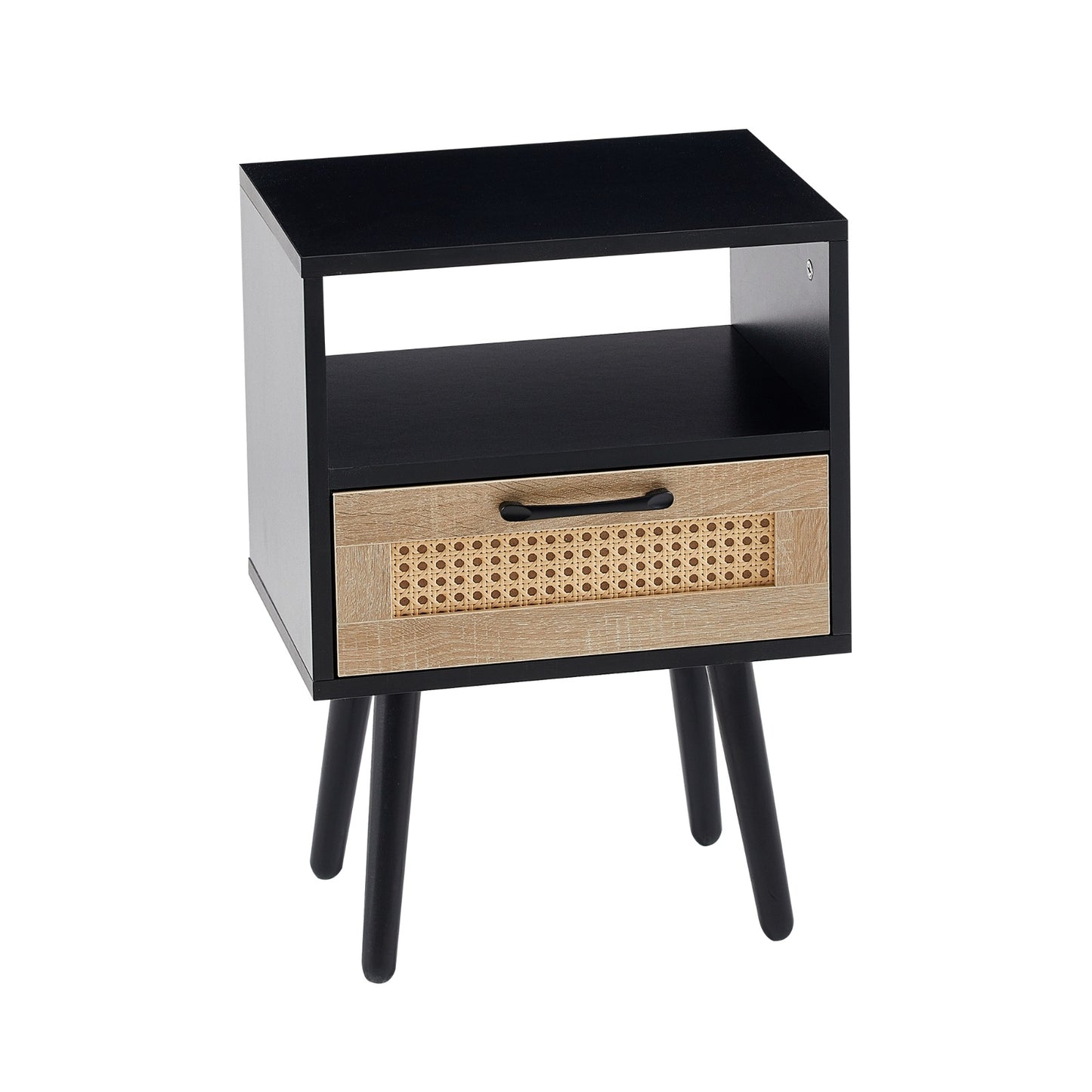 Rattan End Table with Drawer – Modern Nightstand - FRPURE