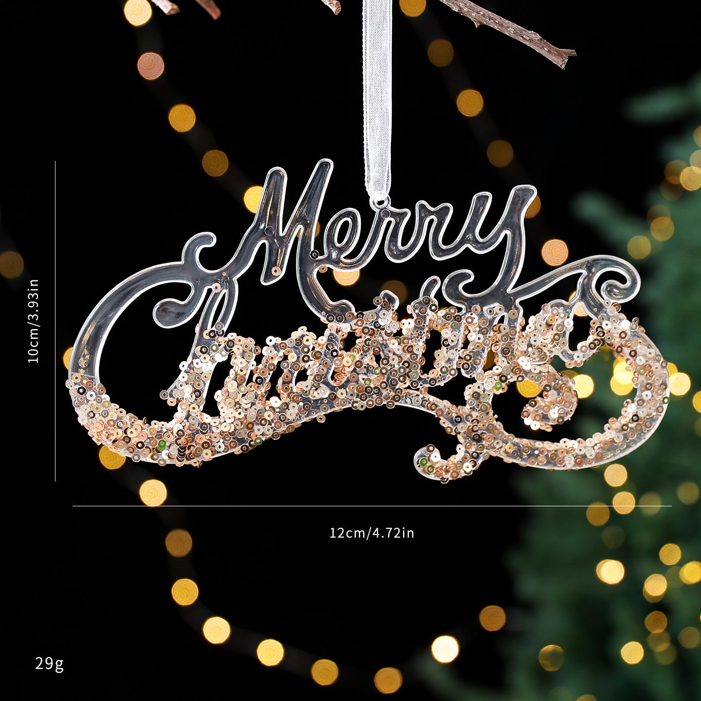 Christmas Decorations Sequined Acrylic Pendant - FRPURE