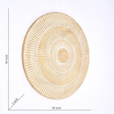 Handcarved Round Wheel Style Wood Wall Decor - FRPURE