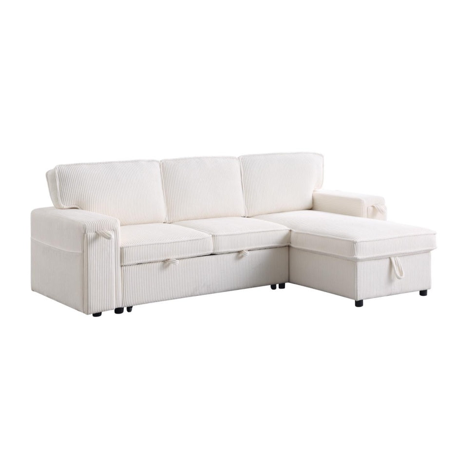 Upholstery Sleeper Sectional Sofa With Storage Space