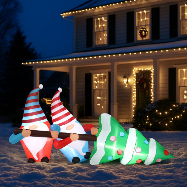 7FT Lighted Inflatable Gnome Christmas Decoration - FRPURE