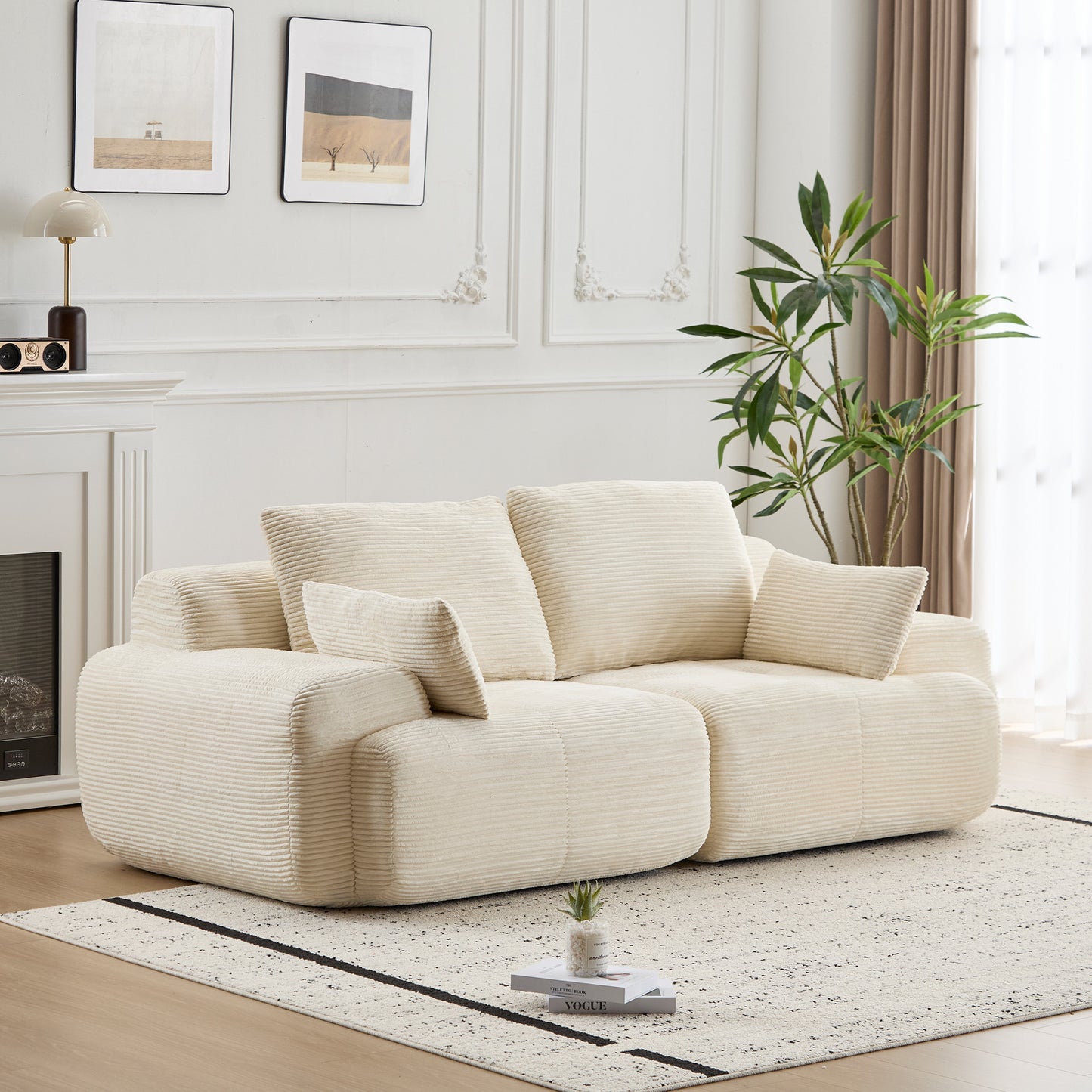 Beige Cloud Modular Sectional Sofa No Assembly Required