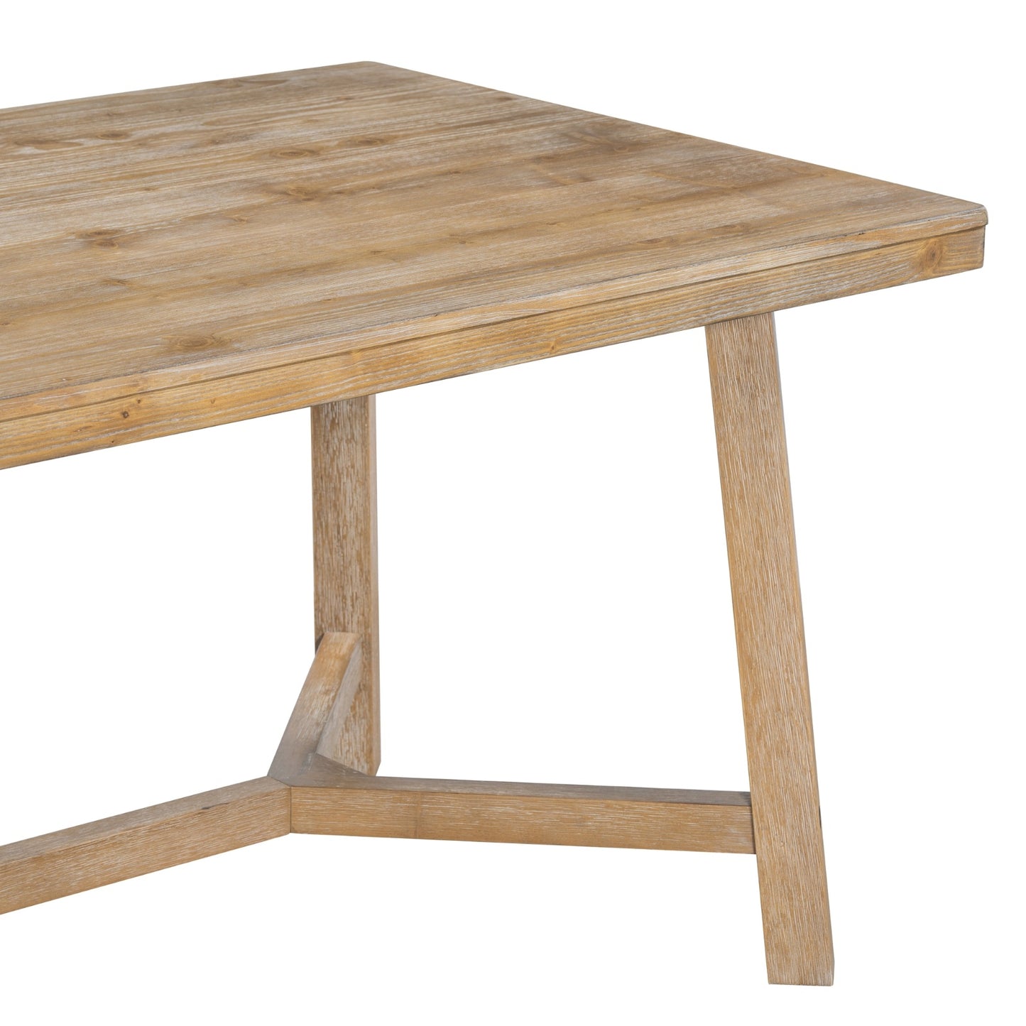 TREXM 6-Piece Retro Farmhouse Dining Set – Rectangular Wood Table, 4 Upholstered Chairs & Rattan Bench | Kitchen & Dining Room Furniture | FRPURE