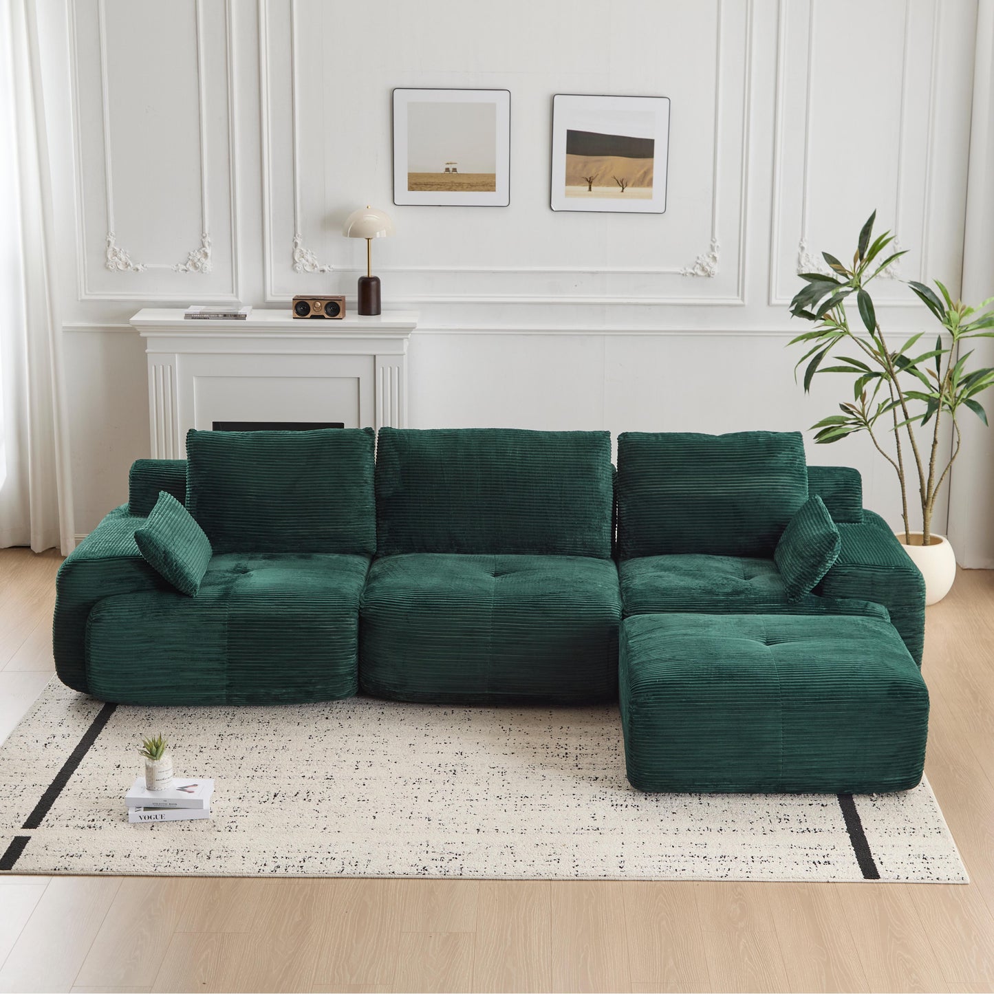 Green Cloud Modular Sectional Sofa Loveseat,No Assembly Required