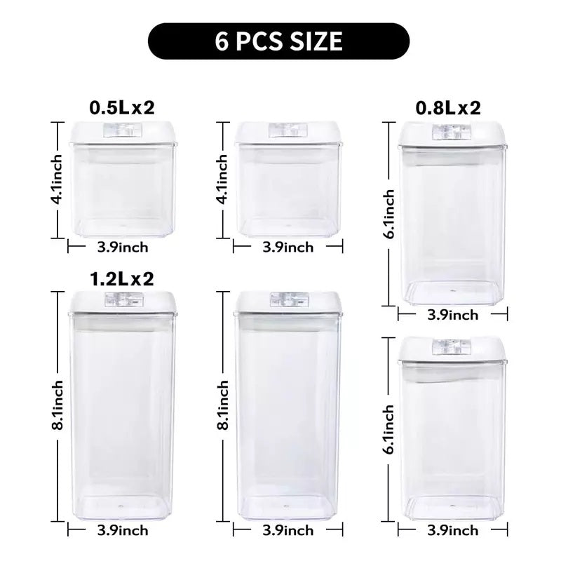 6pcs Set Easy Lock Food Storage Containers - FRPURE