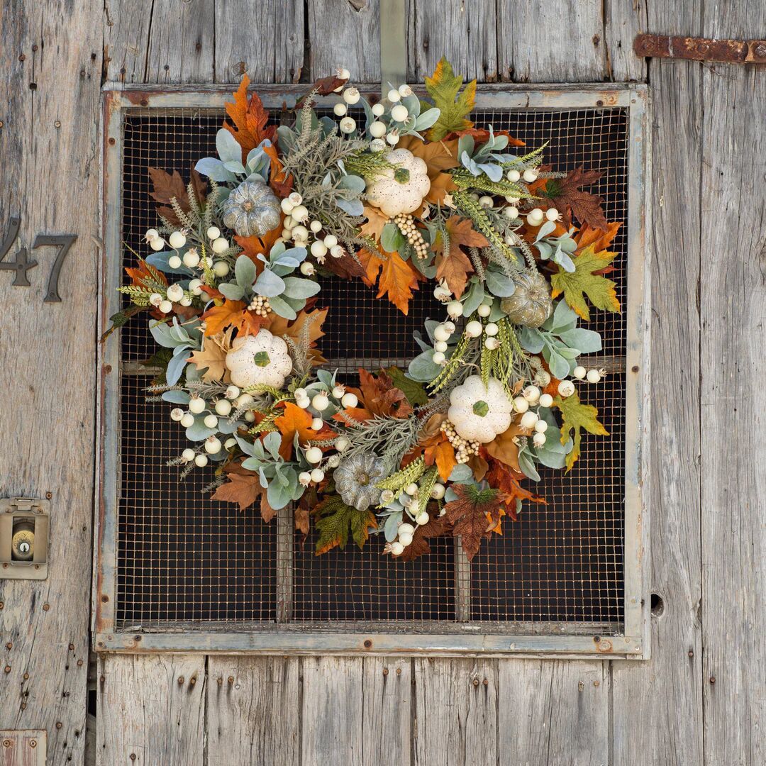 Halloween Thanksgiving Autumn Frost Leaf Pumpkin wreath - FRPURE