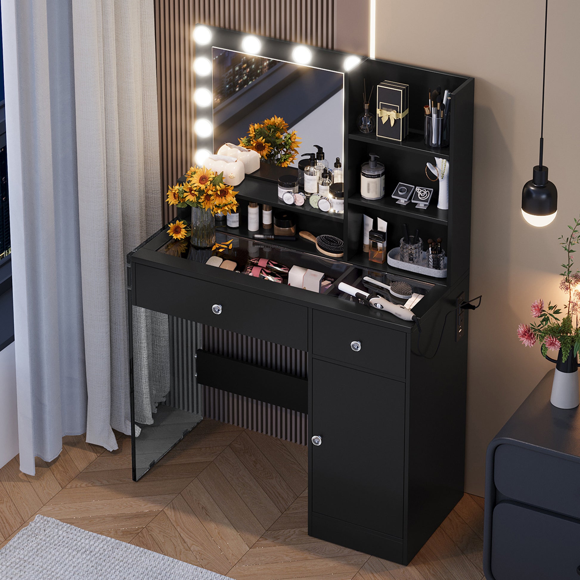 Vanity Desk With Mirror And 3 Lighting Modes - FRPURE