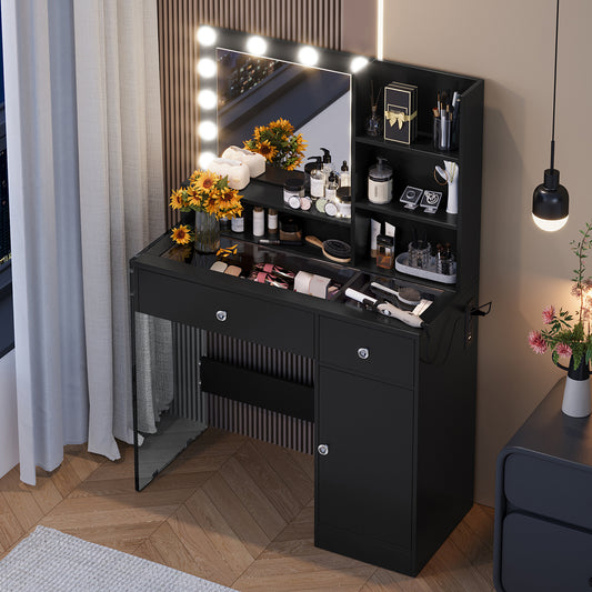Vanity Desk With Mirror And 3 Lighting Modes - FRPURE