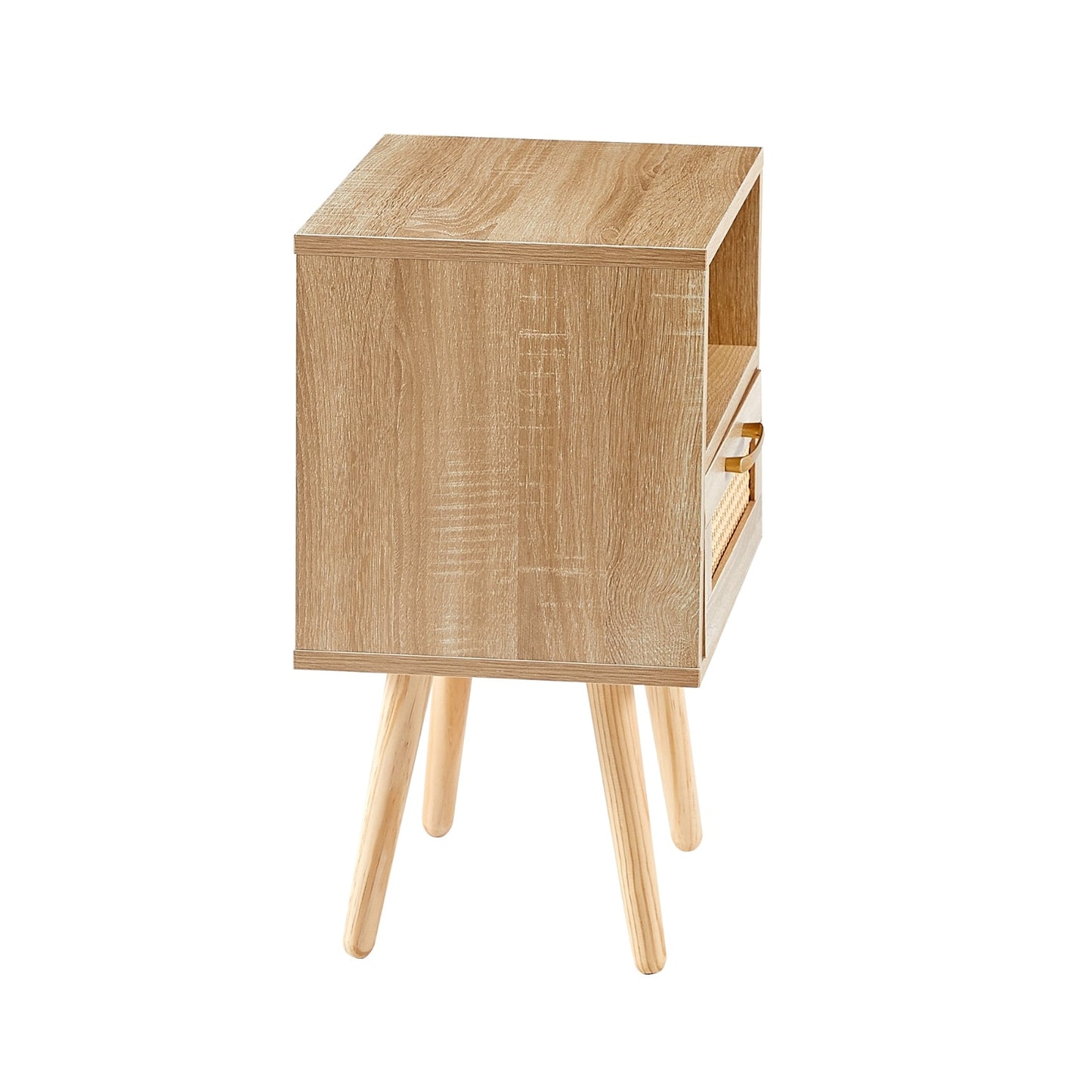 Rattan End Table with Drawer – Modern Nightstand - FRPURE
