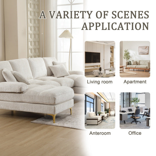 Sectional Couch For Living Room With Double Chaise U- Shaped Sofa - FRPURE