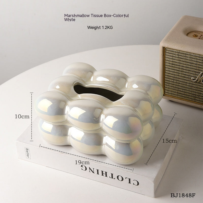 Cotton Candy Ceramic Tissue Box – Creative Dining Table Decor - FRPURE