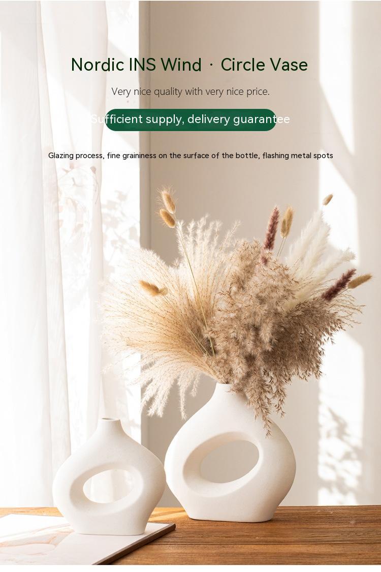 Ceramic Circle Vase – Modern Decorative Accent - FRPURE