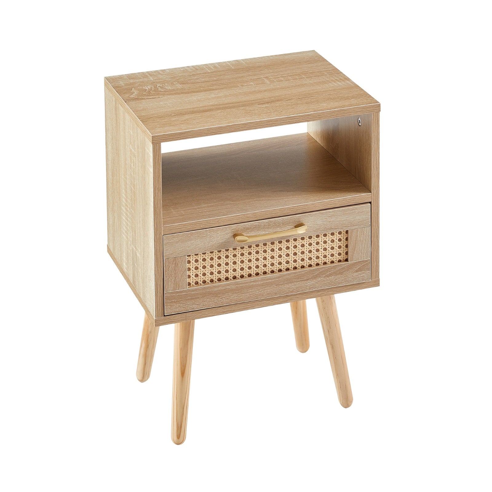Rattan End Table with Drawer – Modern Nightstand - FRPURE