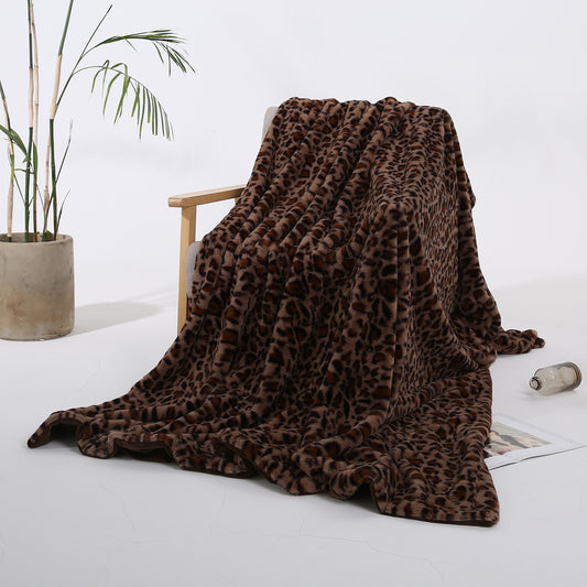 Crystal Short Plush Leopard Print Throw Blanket – Cozy & Chic - FRPURE