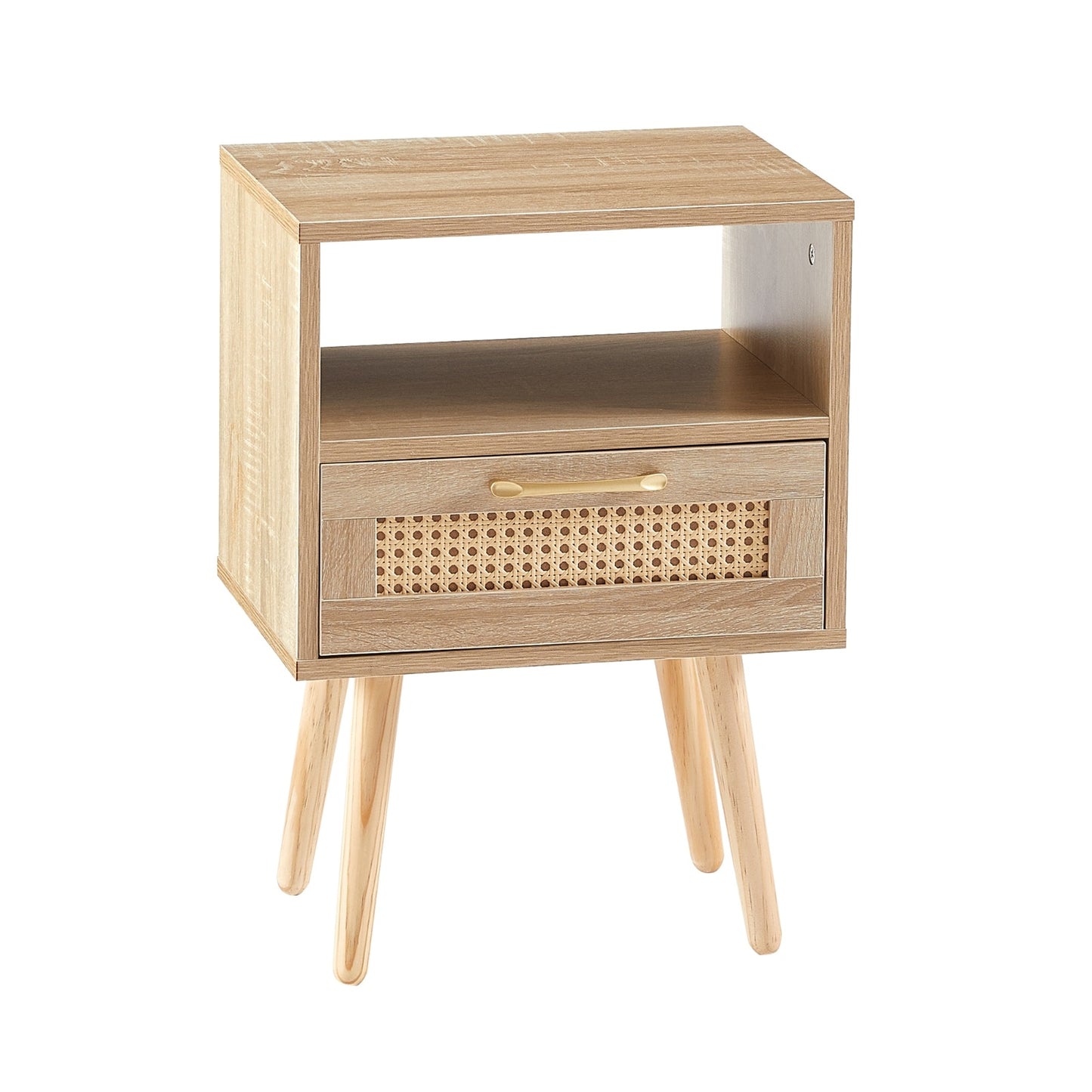 Rattan End Table with Drawer – Modern Nightstand - FRPURE
