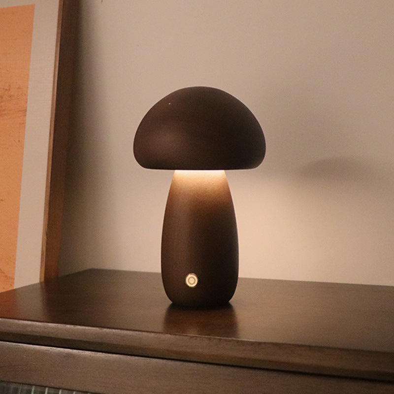 Wooden Mushroom LED Night Light – Touch Switch Lamp - FRPURE