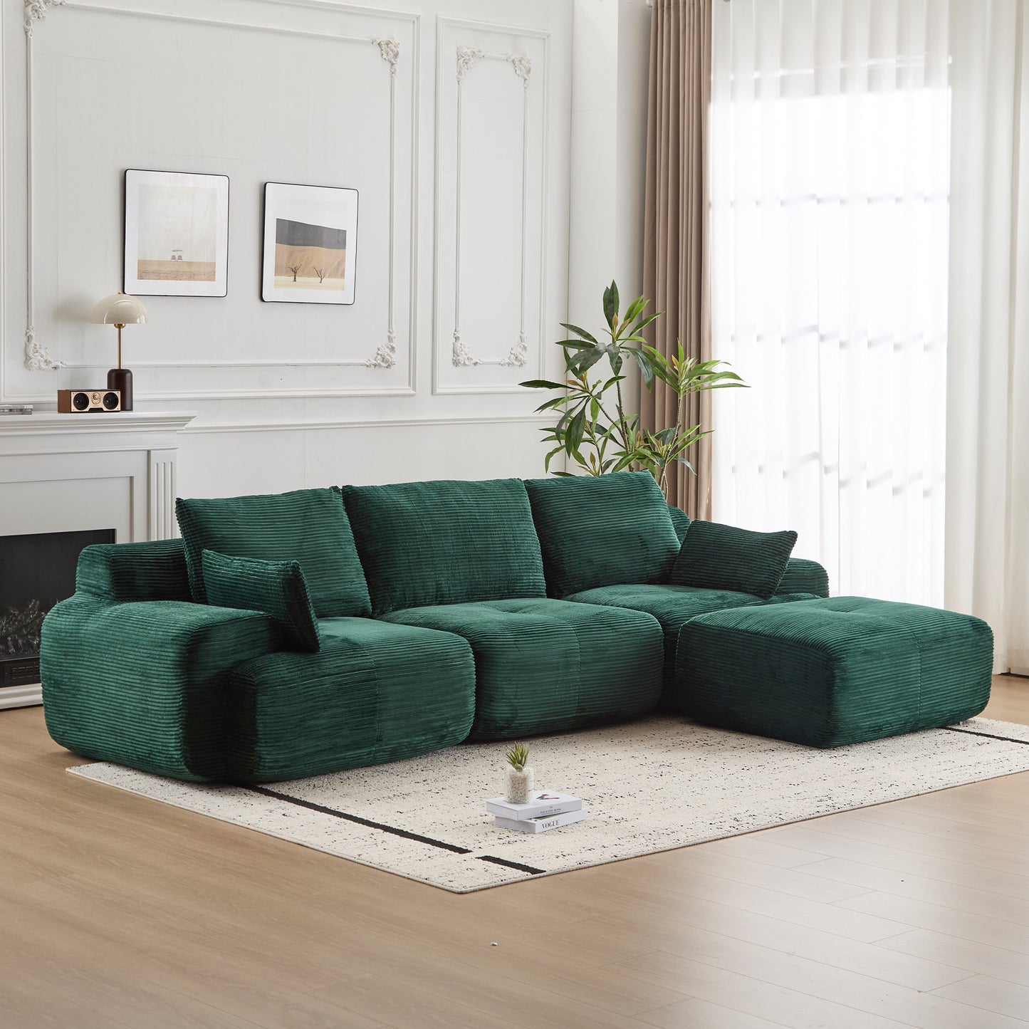 Green Cloud Modular Sectional Sofa Loveseat,No Assembly Required
