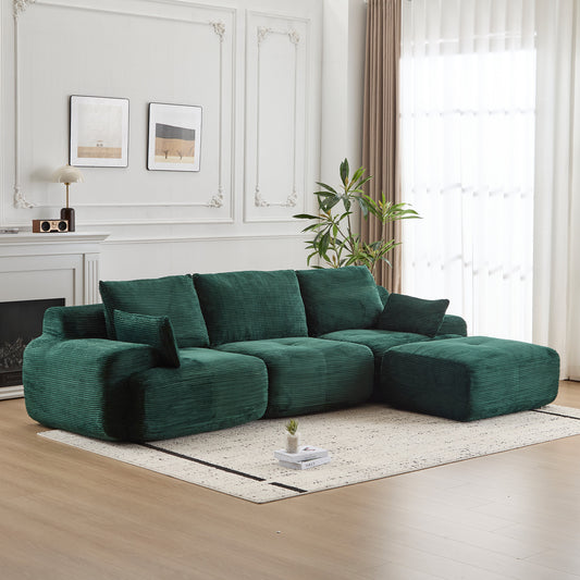 Green Cloud Modular Sectional Sofa Loveseat,No Assembly Required