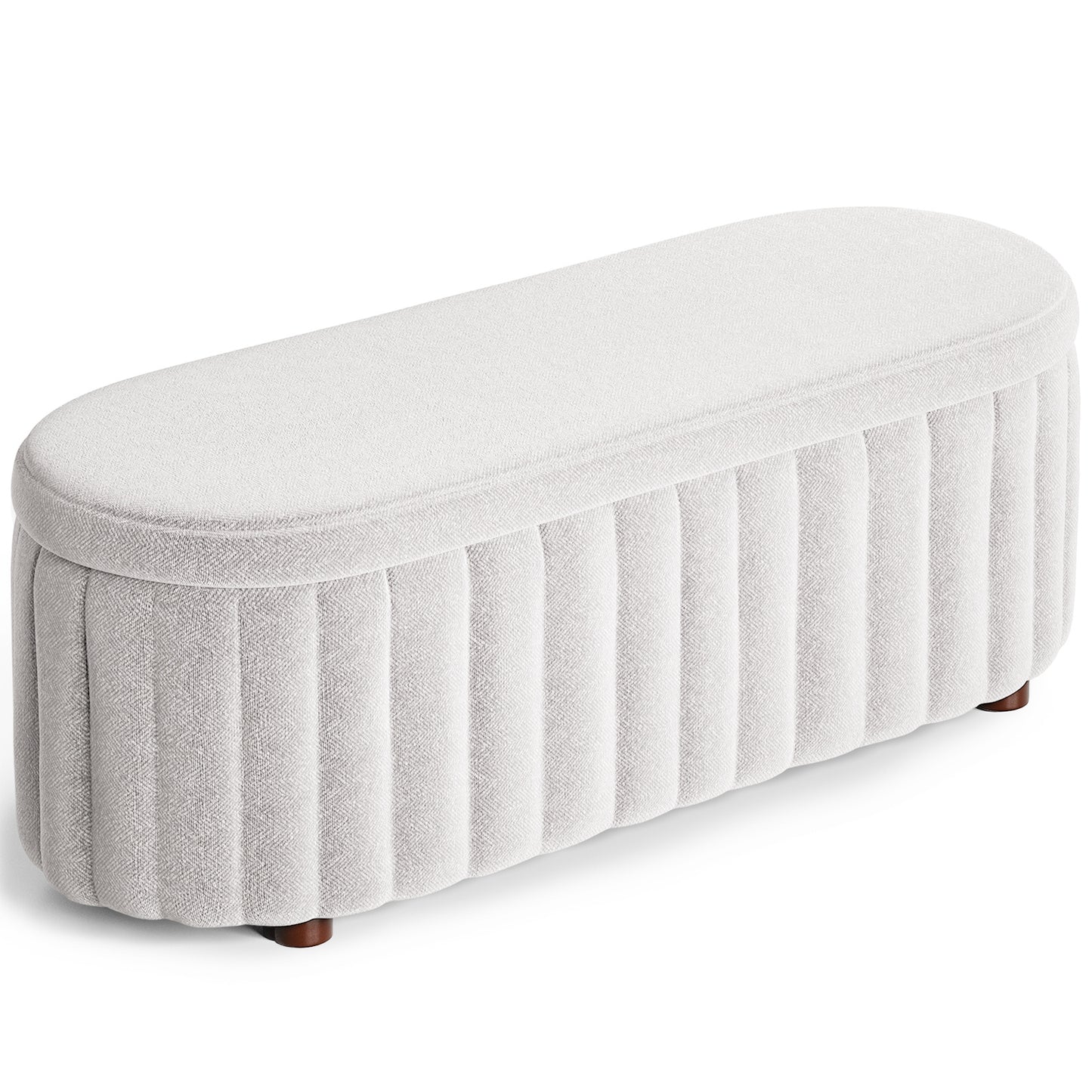 Cozy Linen Upholstered Storage Bench for Bedroom or Living Room - FRPURE