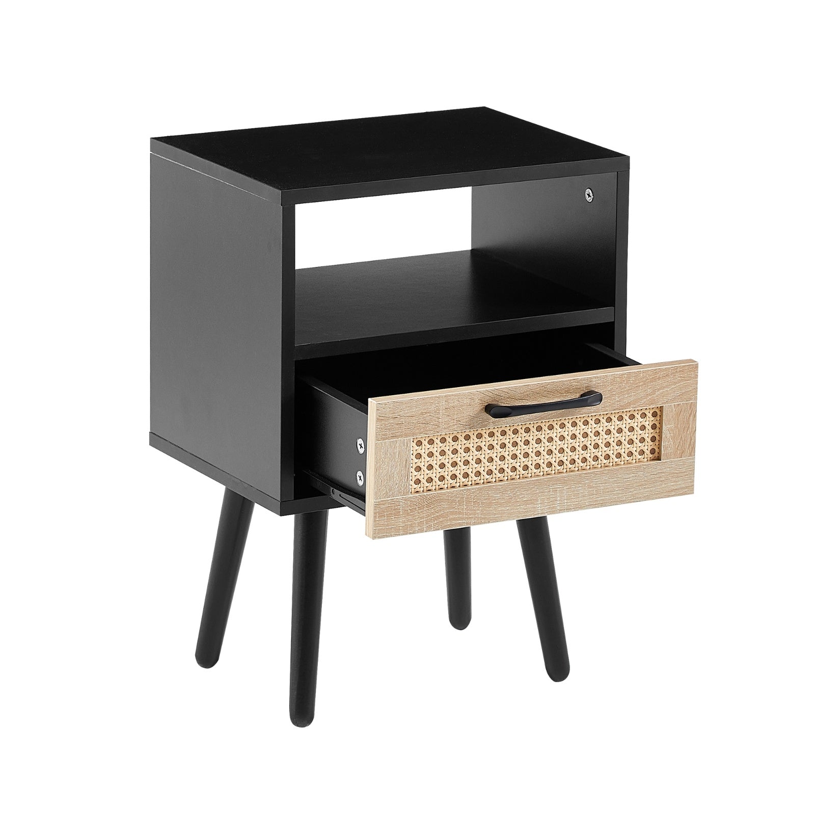 Rattan End Table with Drawer – Modern Nightstand - FRPURE