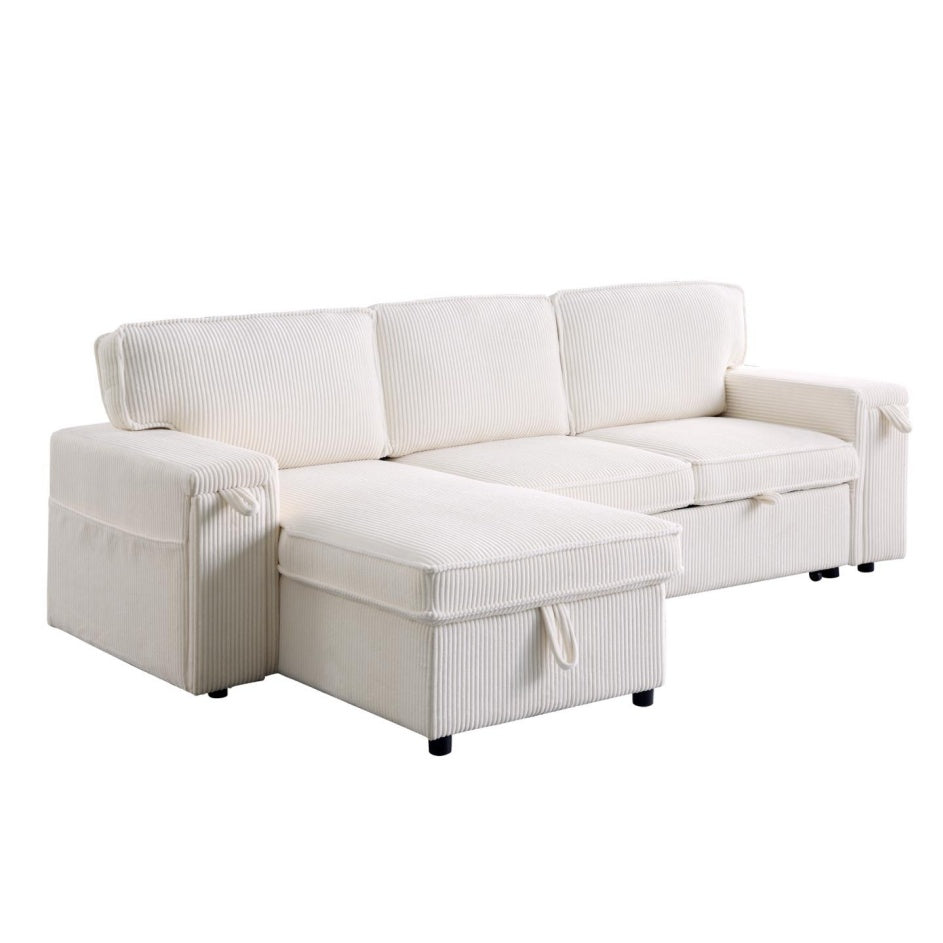 Upholstery Sleeper Sectional Sofa With Storage Space