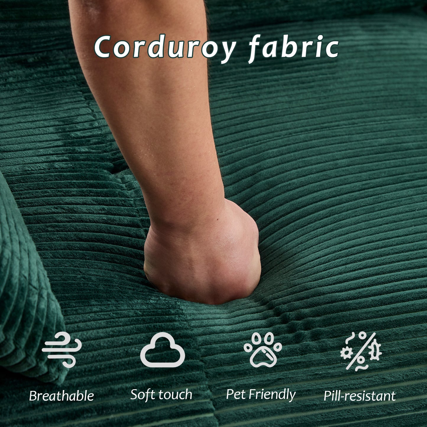 Green Cloud Modular Sectional Sofa Loveseat,No Assembly Required