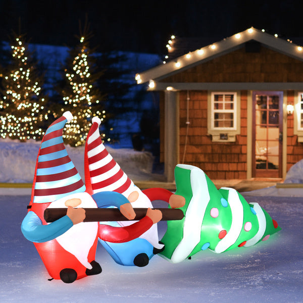 7FT Lighted Inflatable Gnome Christmas Decoration - FRPURE