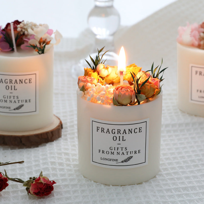 Dried Flower Romantic Candle – Handcrafted Home Decor - FRPURE