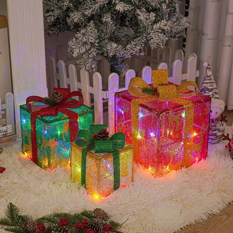 Lighted Christmas Gift Box Set – 3 Pack - FRPURE