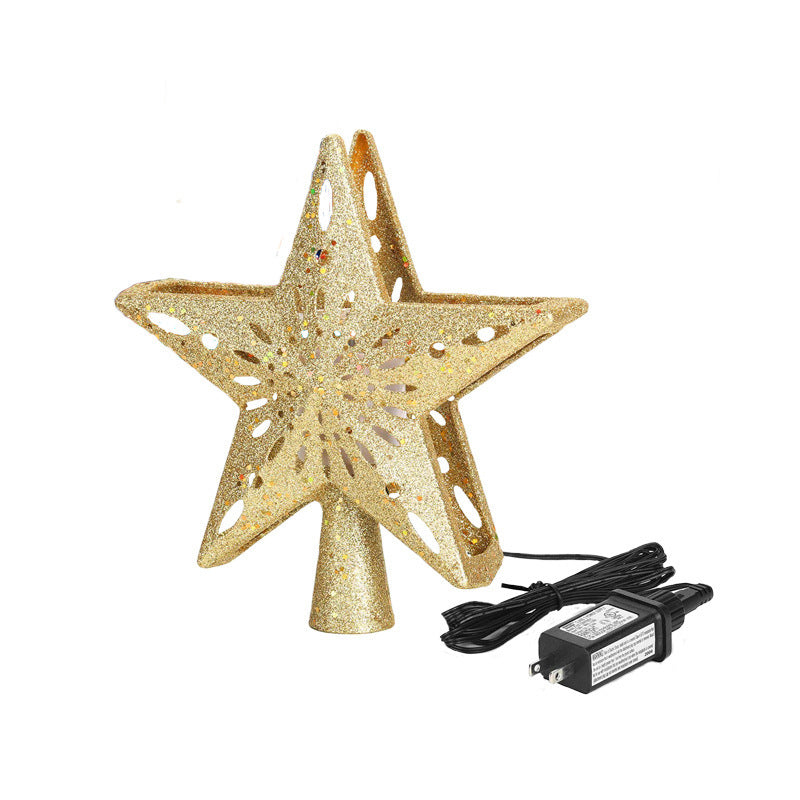 Christmas Tree Topper Star Lighted 3D Glitter Snowflake Projector - FRPURE