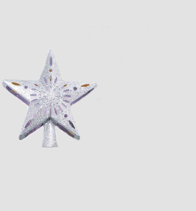 Christmas Tree Topper Star Lighted 3D Glitter Snowflake Projector - FRPURE